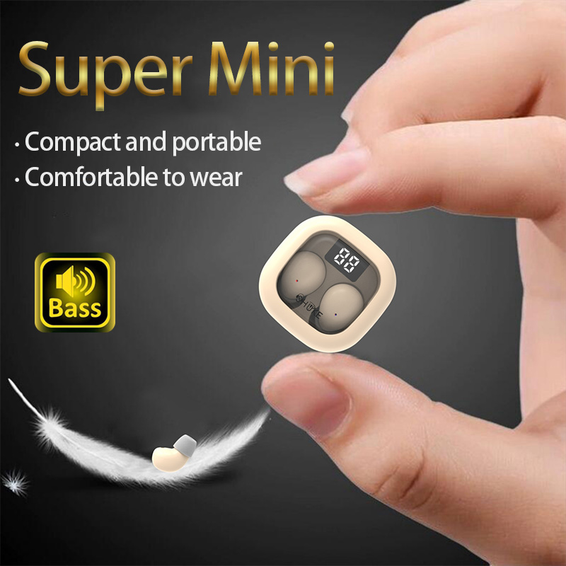 Type C Wired Earphones With Mic - SK 小型ヘッドフォンワイヤレス Bluetooth ヘッドセットスポーツ睡眠目に見えない快適な着用感低音イヤホンすべての電話用