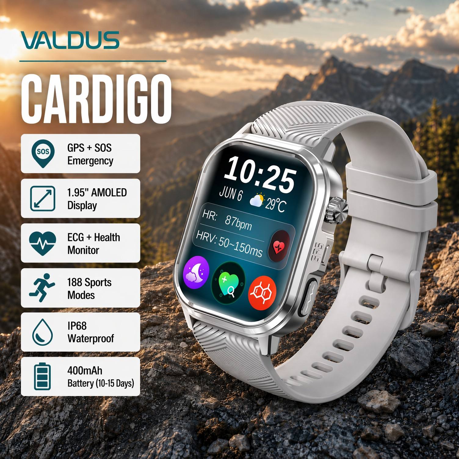 Smartwatches - VALDUS CARDIGO メンズ レディース ECG 健康スマートウォッチ