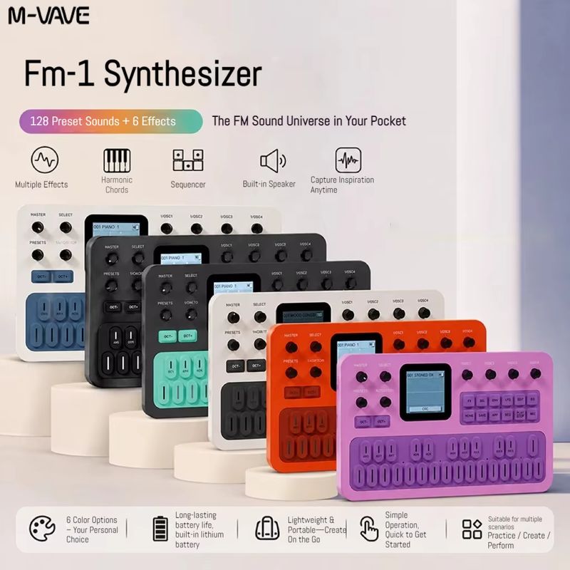 M-VAVE ポータブルFM1 ポケットシンセサイザーキーボ - Speakers のレビューと価格