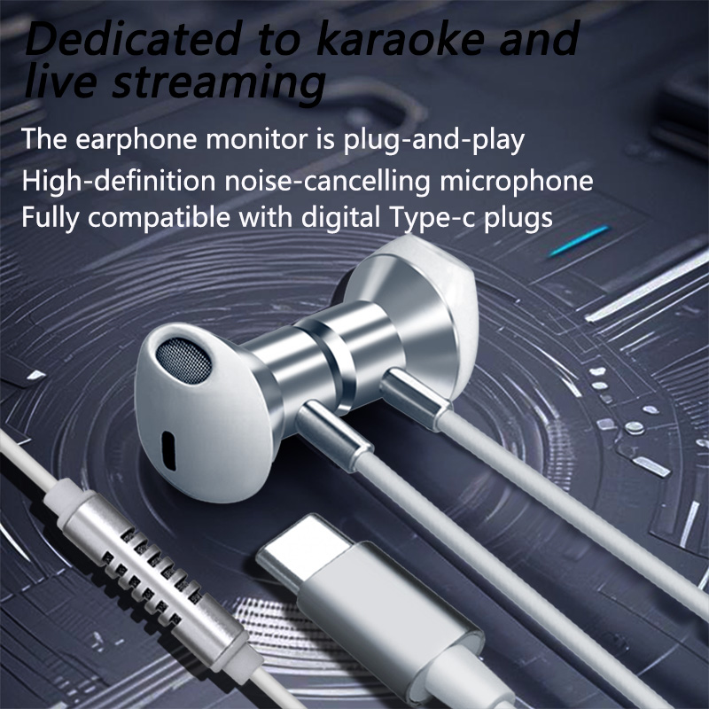 タイプC有線カラオケヘッドホン マイク付き イヤーモニター  - In Ear Monitors For Singers のレビューと価格